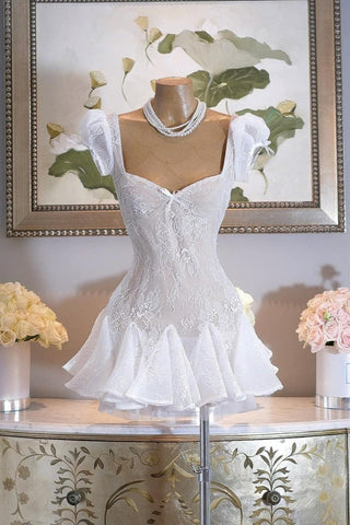 White lace wedding dress 