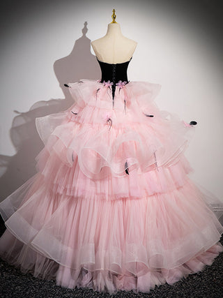 Pink Sweetheart Neck Tulle Dress