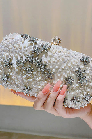 Sparkly Black Rhinestone Beaded Party Clutch