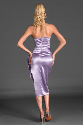 Herakles Strapless Satin Ruffle Dress