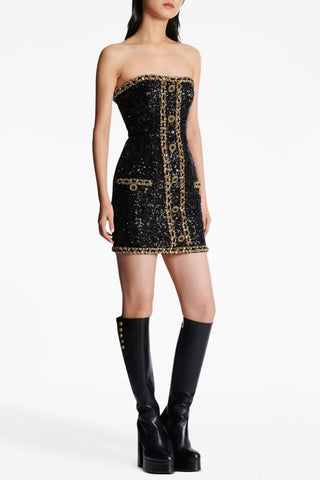 Cleo Sequin Embellished Strapless Mini Dress