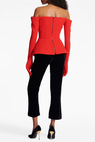 CORETTA OFF SHOULDER V-NECK BLAZER