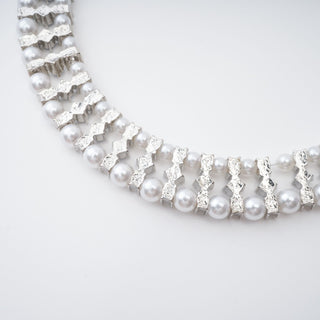 Alana crystal-embellished faux-pearl necklace