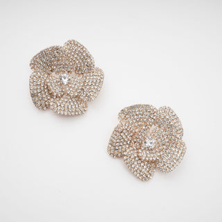 Saira crystal-embellished floral earrings