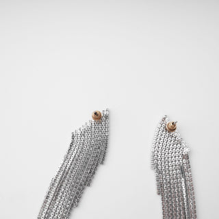 Amaris silver tassel earrings