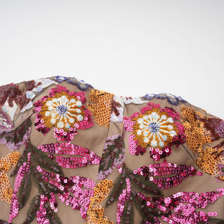 Thérèse sequin-embellished multicolour midi dress