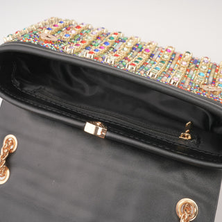 Jade crystal-embellished shoulder bag