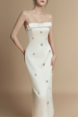 Sheath Straight Across Neck Taffeta Midi Dress