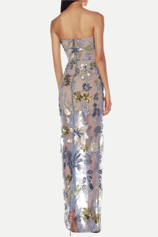 Dahlia Baby Blue Multi Maxi Dress