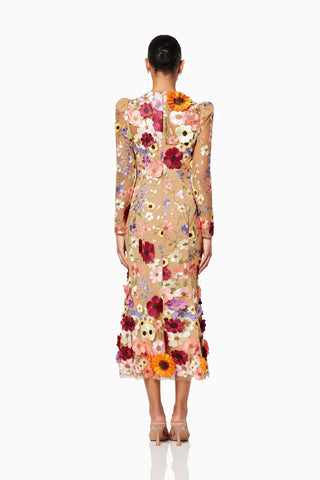 Shannon 3D Floral Midi Dress