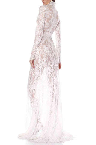 Juselius Lace Cutout Maxi Dress - White