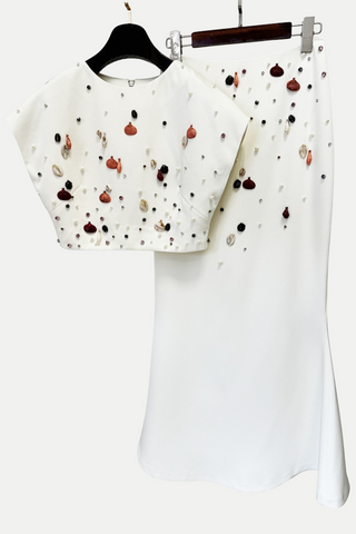 Elgine Shell Embellished Two Piece Set