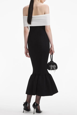 Freder Off Shoulder Bow Midi Dress