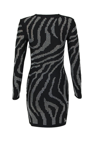 Gamma Zebra Crystal Mini Bandage Dress