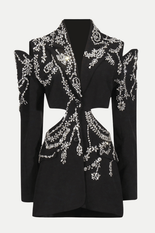 Gustina Crystal-embellished Cutout Blazer