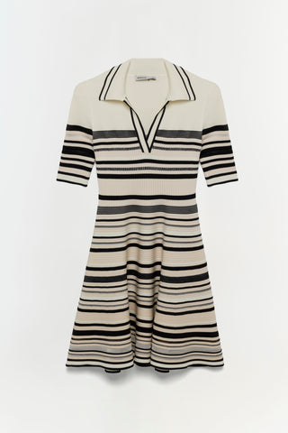 Dessie striped knitted Mini Dress in Black Stripe