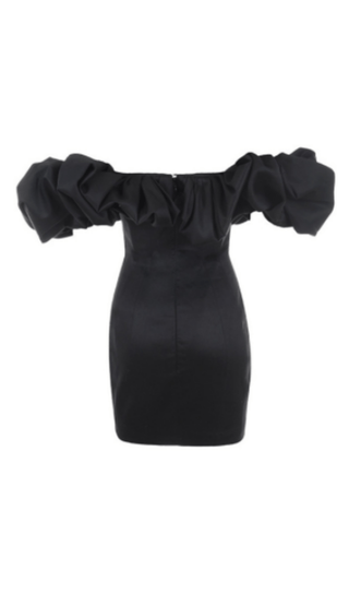 SATIN RUFFLE STRAPLESS DRESS