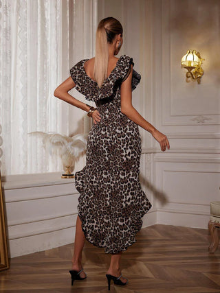 Ike Off Shoulder Leopard Print Dress