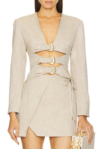 Indira Cutout Buckle Blazer Dress