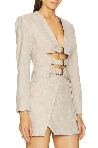 Indira Cutout Buckle Blazer Dress