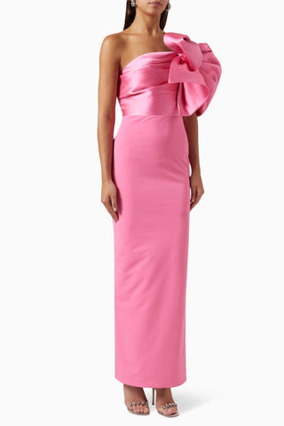 Satin Bow Sleeveless Midi Dress