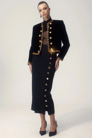 Janice Sequin Embroidery Velvet Jacket