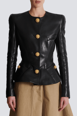 Kester Leather Buttoned Jacket