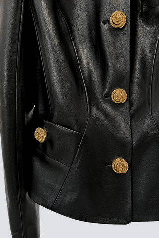 Kester Leather Buttoned Jacket