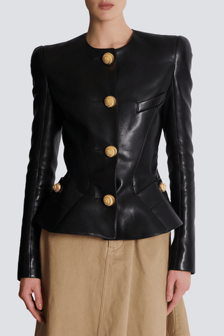 Kester Leather Buttoned Jacket