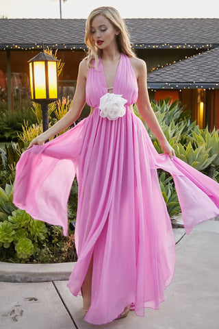 Baby Pink Rose Allure Maxi Dress