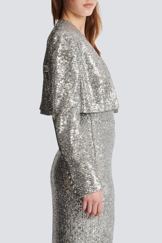 Laiki Diamante Sequin Cropped Blazer