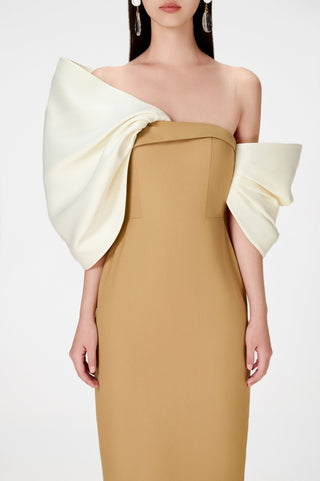 Camel Big Bow Dress