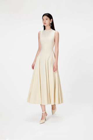 Ivory Raw Edge Midi Dress