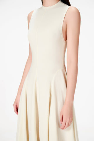 Ivory Raw Edge Midi Dress