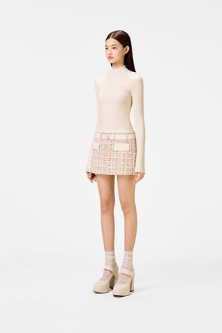 Pink Tweed Mini Skirt