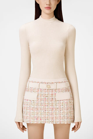 Pink Tweed Mini Skirt