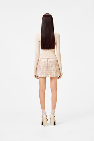 Pink Tweed Mini Skirt