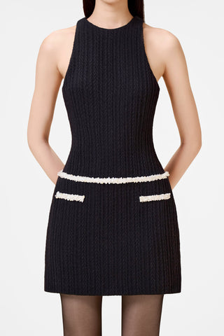 Black Beaded Knit Dress