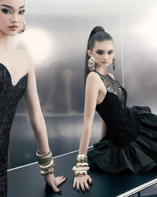 jessica sequin tulle ruched hem mini dress in black