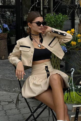 Madeline Cropped Jacket & Bubble Skirt Set