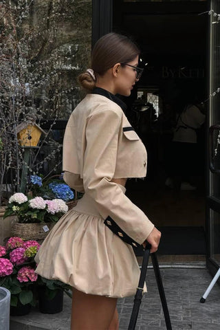 Madeline Cropped Jacket & Bubble Skirt Set