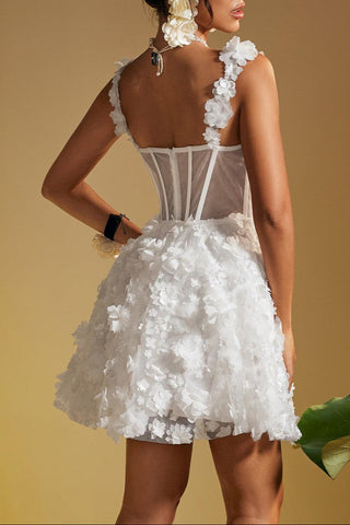 Magni Spaghetti Flower Mini Dress