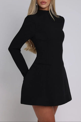 MOLLY OPEN BACK LONG SLEEVE MINI DRESS