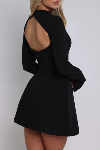 MOLLY OPEN BACK LONG SLEEVE MINI DRESS