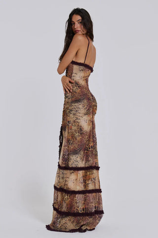 Norah Printed Maxi Dress - Leopard