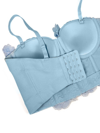 3D Flower Diamond Corset in blue