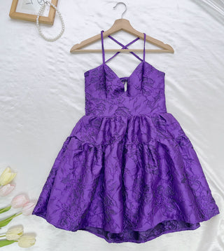 Jacquard dopamine slip mini dress