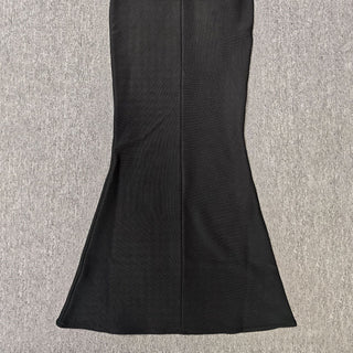 sally 3D Flower Decorative Bandage maxi Dress in black