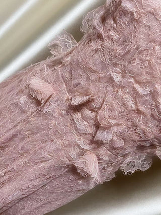 jennifer Lace Flower embellished maxi Dress in pink