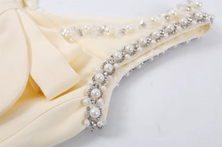 V-neck embellished mini dress